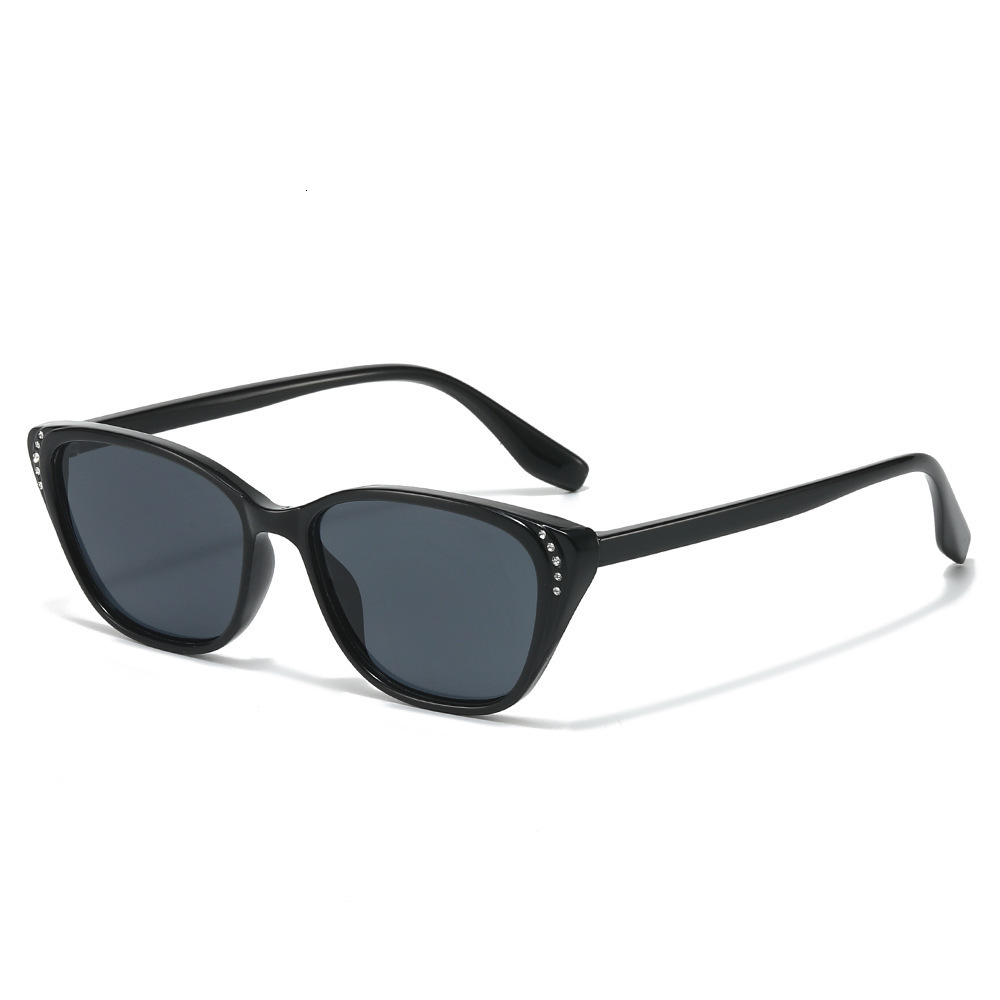 2026 New Small Frame Sunglasses, Retro Cat Eye With Rhinestones, Fashionable Versatile, European And American Style, Ultra-Light Sunglasses For - view 6