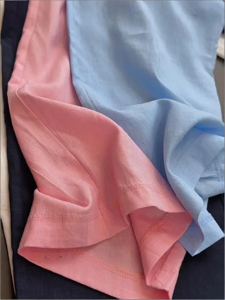 Women Casual Pants High Waist Drawstring Solid Color Loose Fit Straight Trousers Comfortable Streetwear Summer Female 260625 - view 6