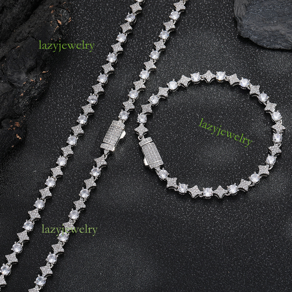Diamond set Moissanite Star tennis chain 6mm ice crystal ladies fashion jewelry accessories designer custom s925 silver - view 6