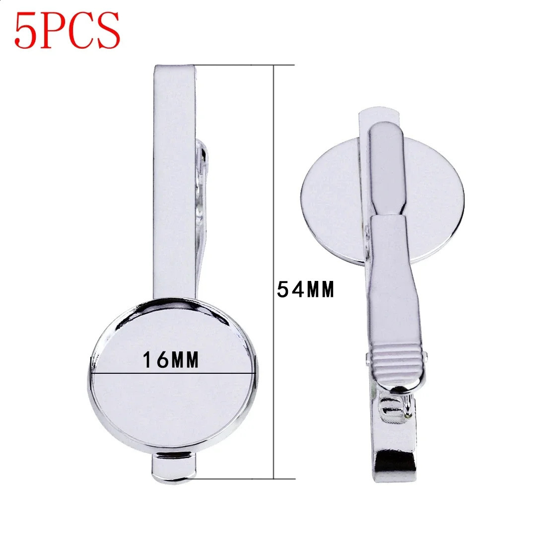 5 PCS/lot 16mm Glass Cabochon DIY Tie 16 MM Tie Clip Base Blank Jewelry Settings Fit Clips Dad Boyfriend Husband 260626 - view 3