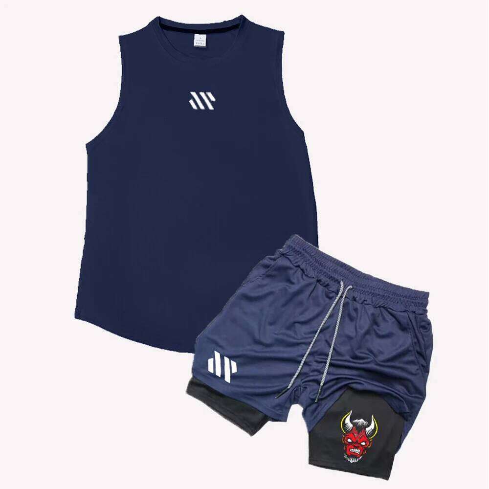 Summer Breathable Sports Men's Sleeveless Shorts Loose Quick Drying T-Shirt Short Quarter Pants Casual Running Suit 2025 26Y0626 - view 5