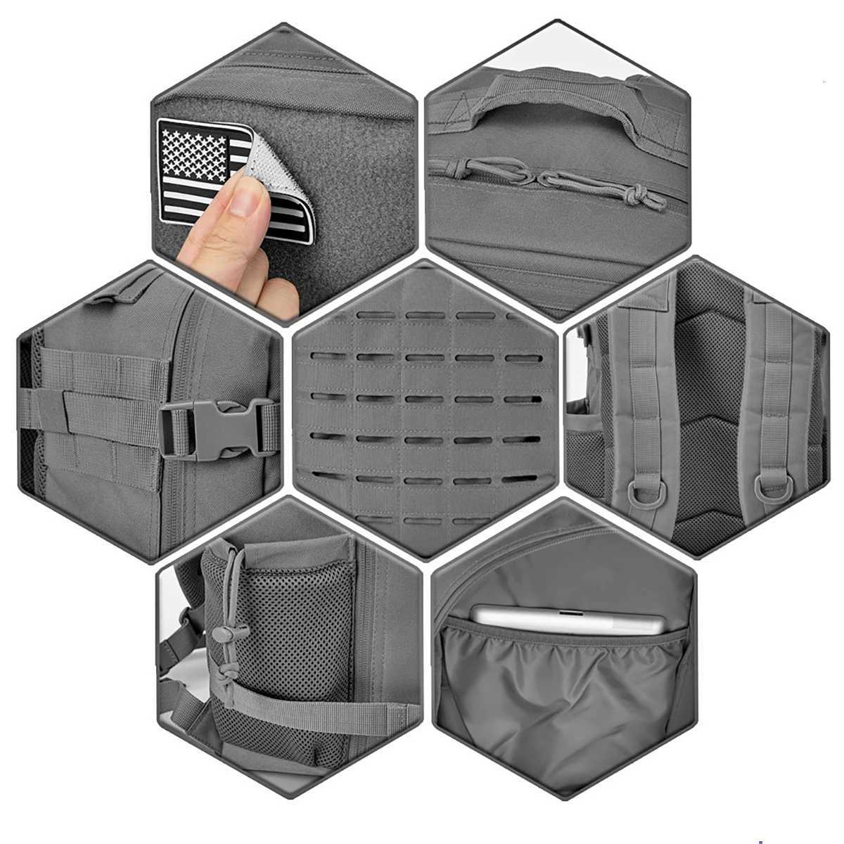 Versatile 25L Tactical Fishing Durable Backpack MOLLE Webbing Dual Side Bottle Pockets Unisex Daily Carry Oly Outdoor Hiking Bag M260626 - view 7