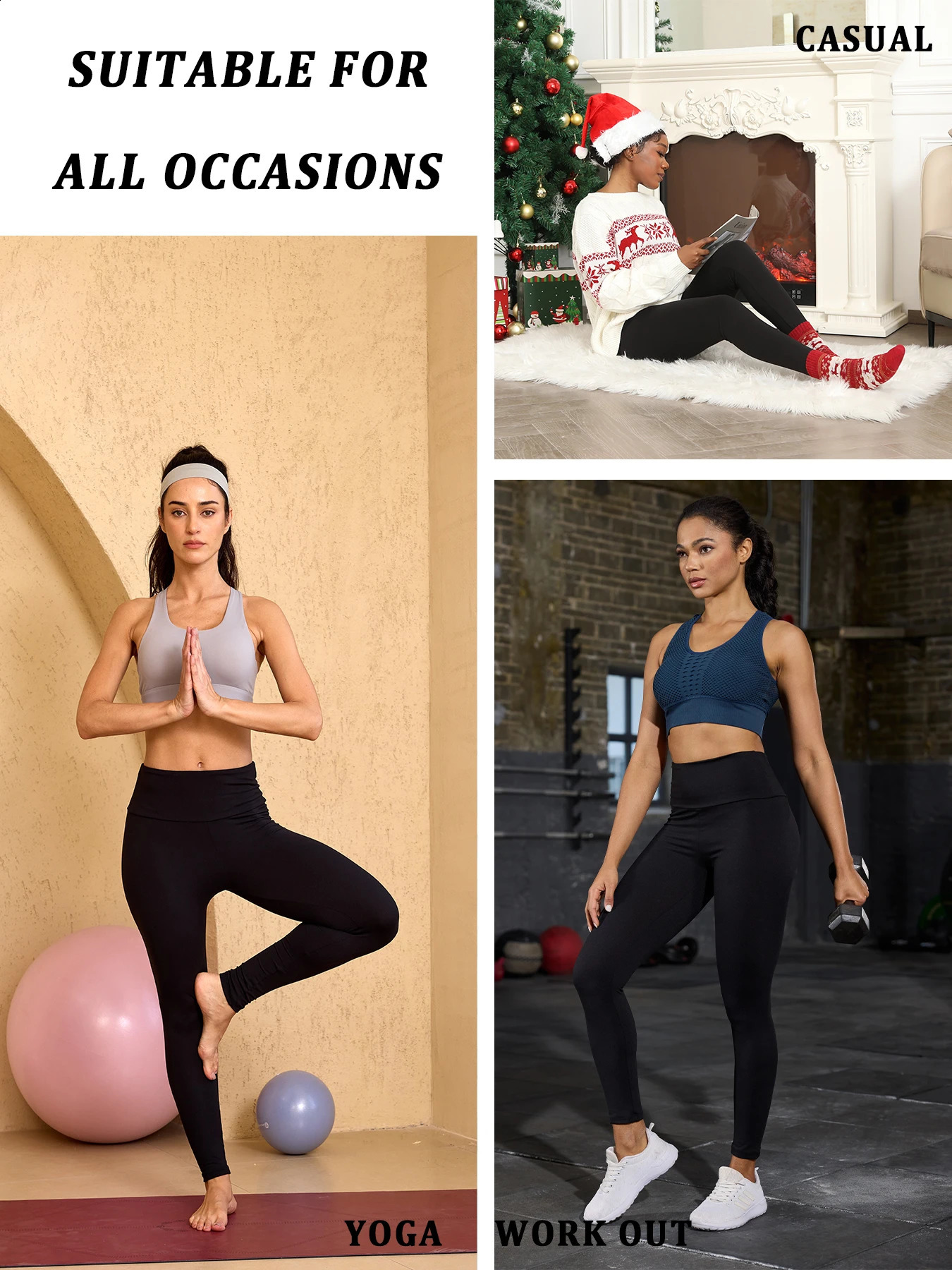 Womens Thermal Fleece Lined High Waisted Leggings Workout Winter Warm Thick Tights Soft Yoga Pants 260626 - view 3