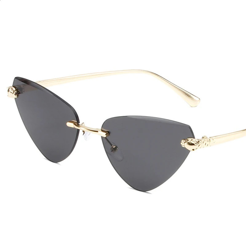 Fashion Triangle Cat Eye Sunglasses Women y Metal Rimless Womens Sunglasses Black Elegant Cool Girl Eyewear Trendy 260626 - view 7