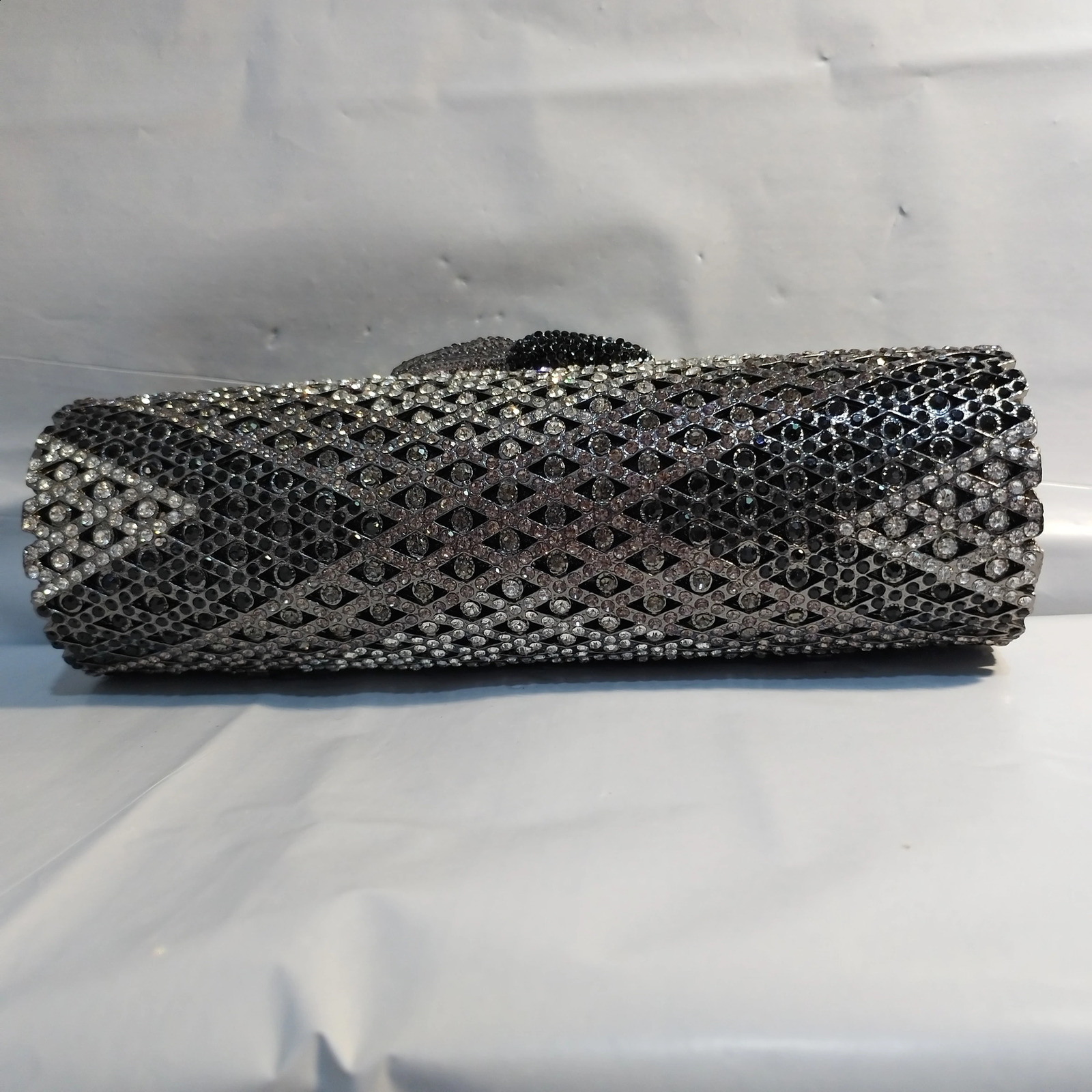 Female Grey Crystal Clutches Lady Evening Bag Party Prom Stones Handbags y Women Wedding Bridal Clutch Purse 260612