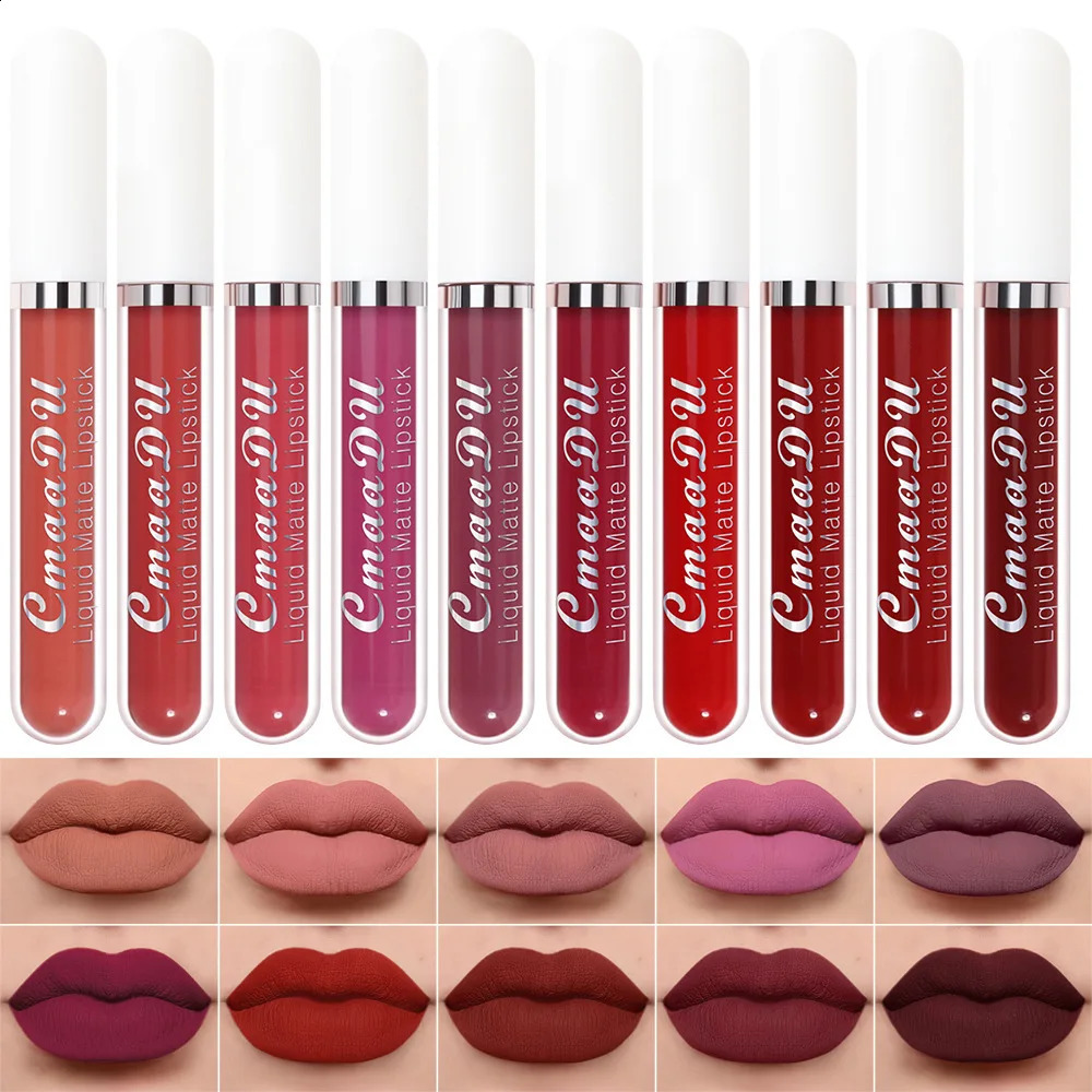 CmaaDu 6pcs/10pcs/set velvet matte durable waterproof easy color non-stick cup texture silky saturation high lip gloss 260626 - view 3