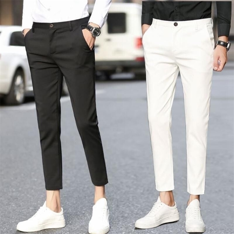 Mens Clothing Straight Simplicity Solid Color Zipper Button Pockets Capable Office Temperament Pants 260625 - view 5