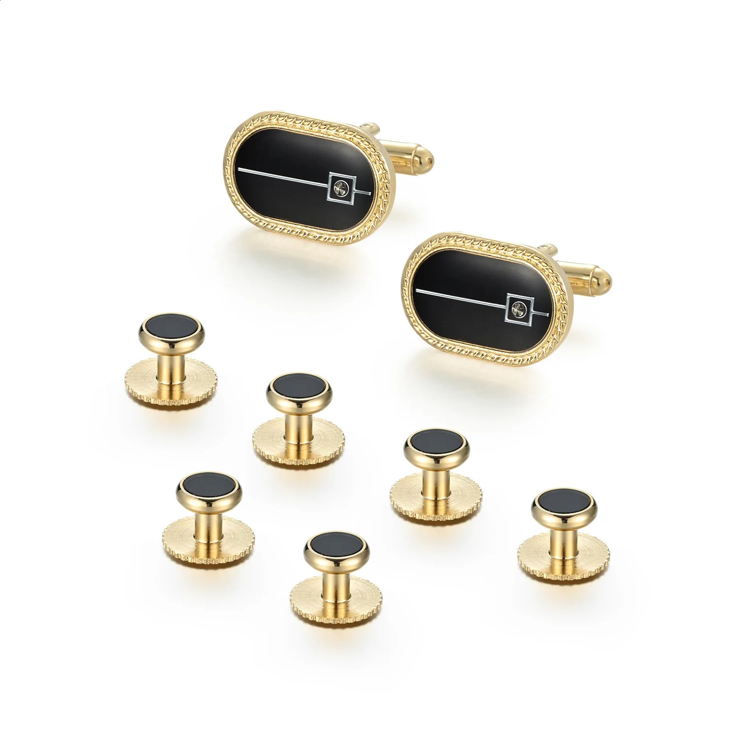Wedding Cufflinks And Studs Set French Shirt Cufflinks Button Covers Cufflinks For Mens Gifts Tie Clips Classic Men Accessories 260626 - view 3