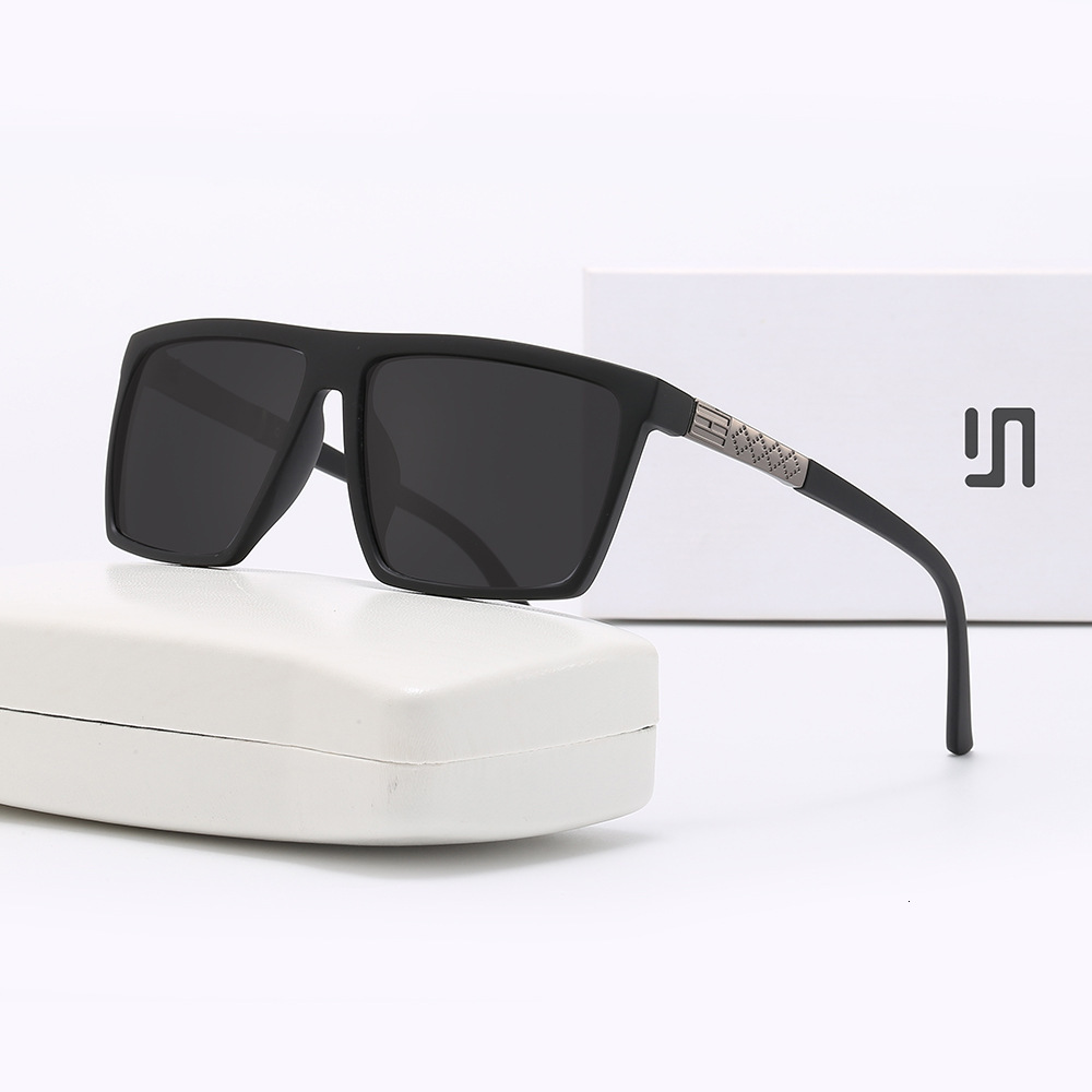 New Retro Large Square Sunglasses for Men, Polarized UV Protection, High-End Style, Men's Manufacturer wholesale