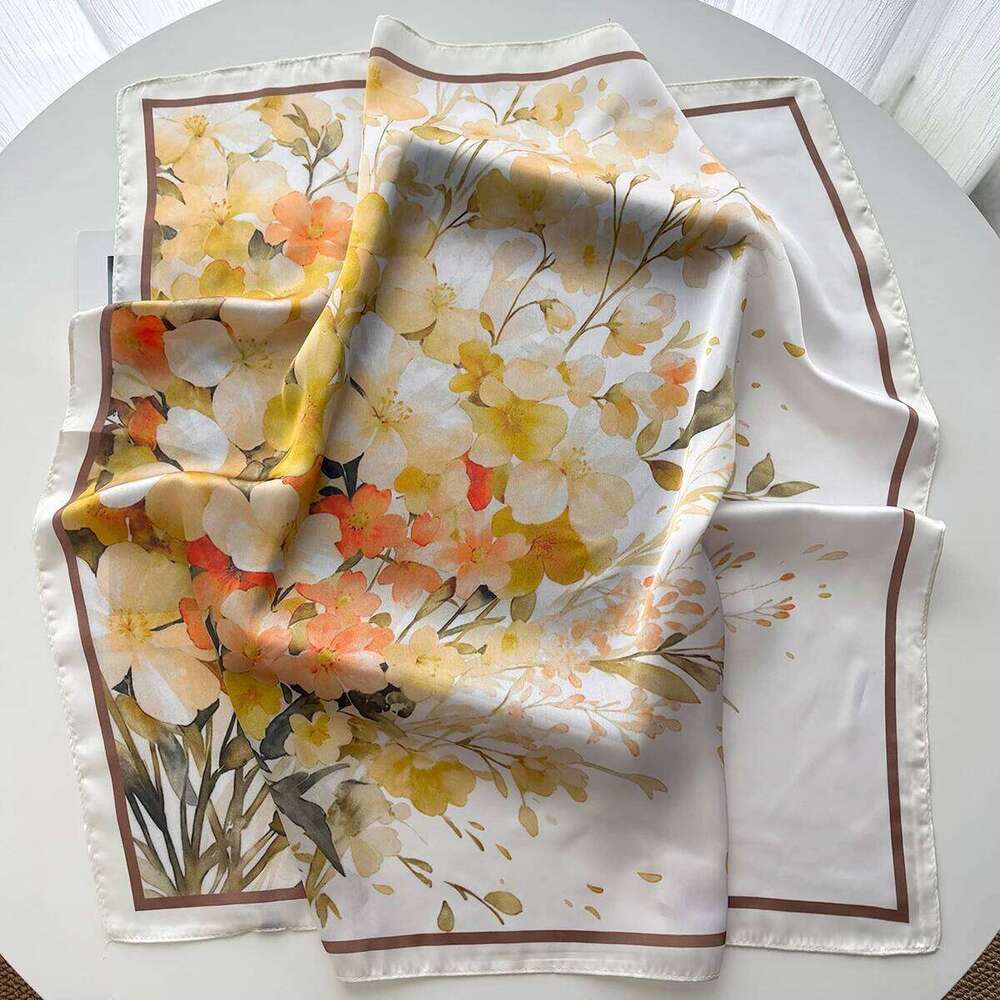 Summer Scarf Women Oil Pattern Silk Imitation Scarves Square Hairbands Foulard Female Bandana Neck Kerchief Headbands 26Y06226 - view 4