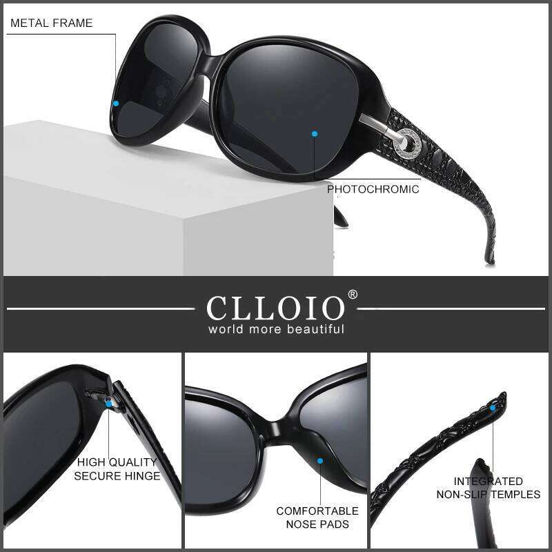 CLLOIO New Oval Women Polarized Sunglasses Driver Shade Male Female Vintage Fashion Sun Glasses Anti-glare Oculos de sol 26Y0626 - view 5