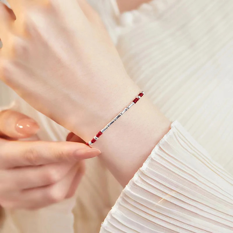 Lucky Bamboo Handmade Braided Red String Bracelet For Women Adjustable Wristband Friends Lovers Gifts 260617 - view 5
