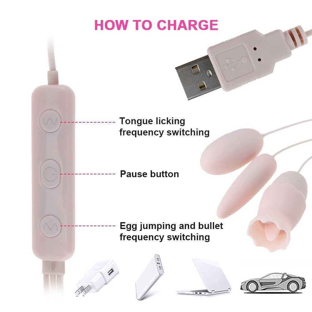 USB Tongue Modes Vibrator 10 3in1 Vibrating G-spot Massage Oral Licking Clitoris Stimulator Erotic Adults Sex Toys for Women M260626 - view 4