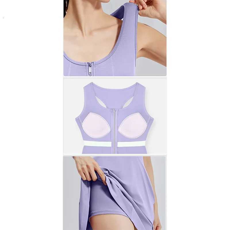 Zipper New 2026 One-Piece Women Sports Dress Squat Proof Skin-Friendly Breathable Slim Fit Outdoor Running Fitness Yoga Sets M260626 - view 7