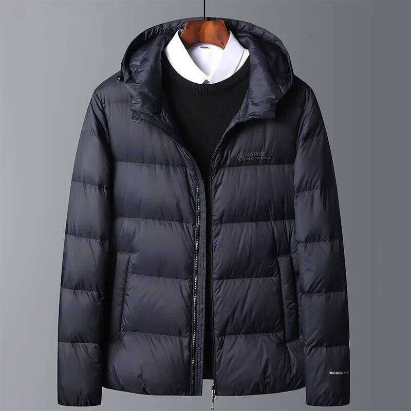 Schinteon High Quality Men's 90% White Duck Down Jacket Autumn Winter Casual Outwear with hood Coat Plus Size Male Clothing J260626 - view 3