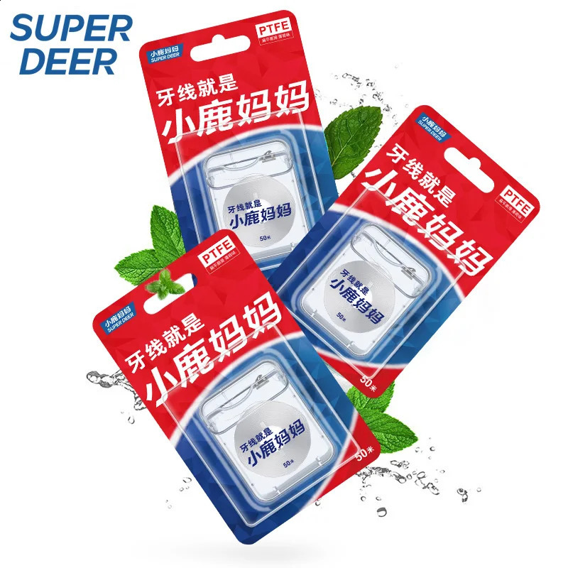 50100m Mint Dental Floss Roll Fresh Breath PTFE Flat Freecutting Interdental Cleaning Oral Care Tool 260626