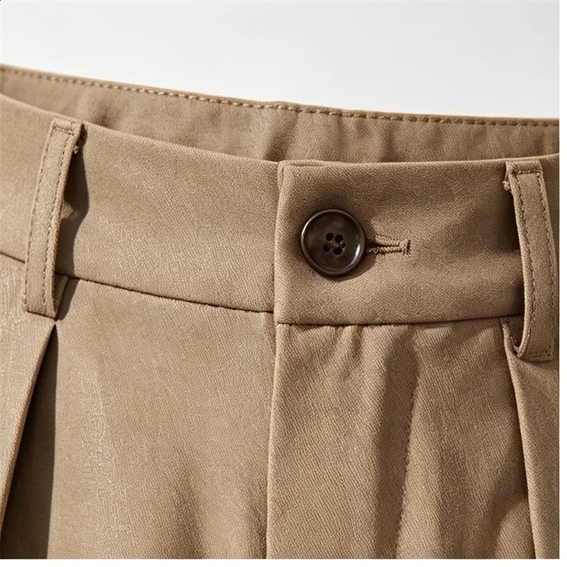 Mens Loose Khaki Pants Straight Leg Trousers High Waist Pleated Lightweight Breathable Cool Summer Casual For Beach Vacation 260625 - view 6