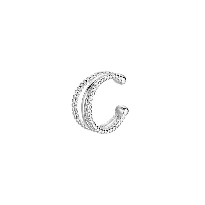 Europe Simple Square Skeleton Earrings For Women Silver Color Punk Style No Piercing Ear Cuff Party Jewelry Accessories Gifts 260623 - view 6