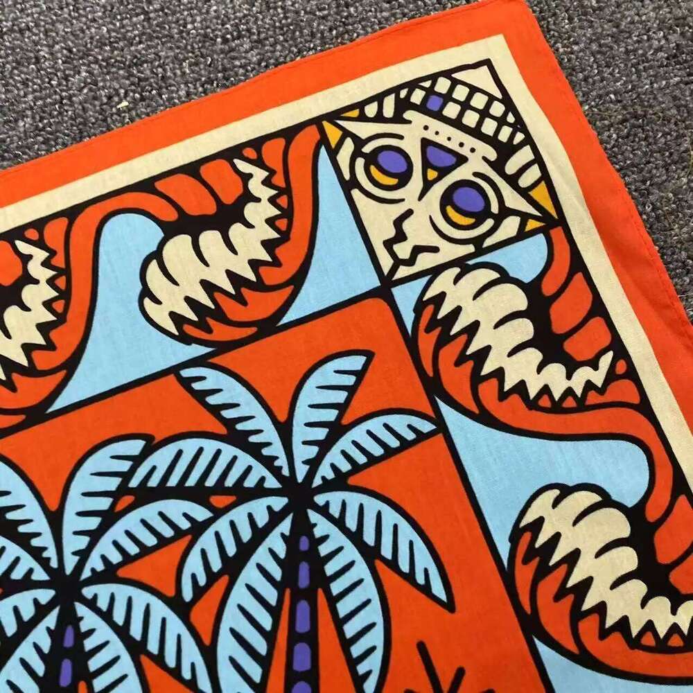 Digital printed bandana hip-hop street dance sports turban American retro cotton square scarf cartoon 26Y06226 - view 1