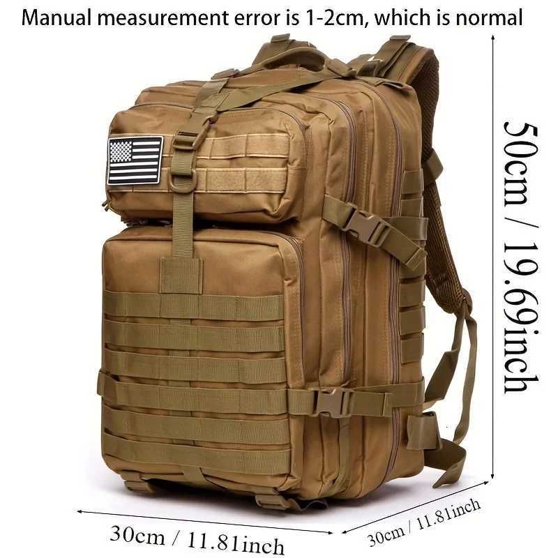 Backpack 50L Military Stronger Work Resistant and Heavy Duty 3 Day MOLLE Bug Out BagGift outdoor multi-functional carabiner M260626 - view 6