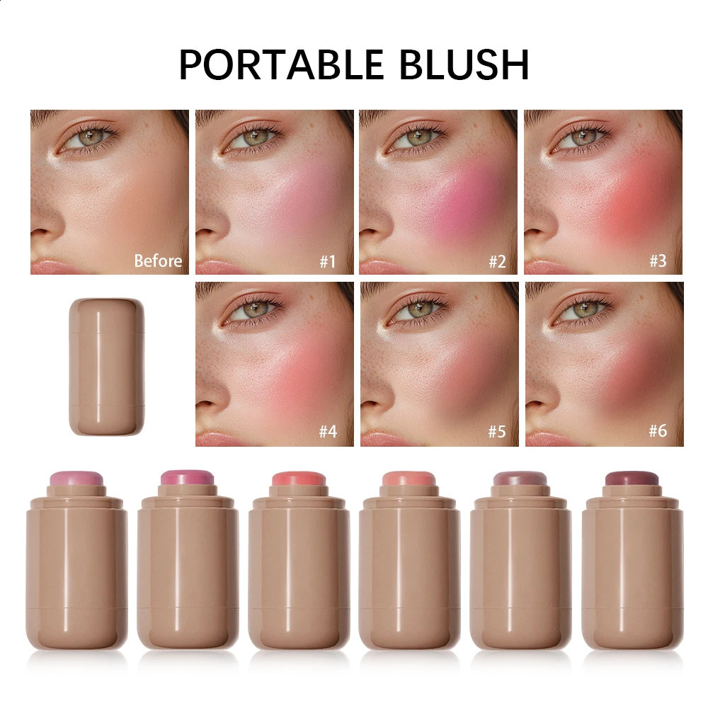 3-in-1Blush Stick Lasting Brightens Cheek Stick Moisturizing Flash Lip Gloss Makeup Lip Gloss Face Rouge 260625 - view 6