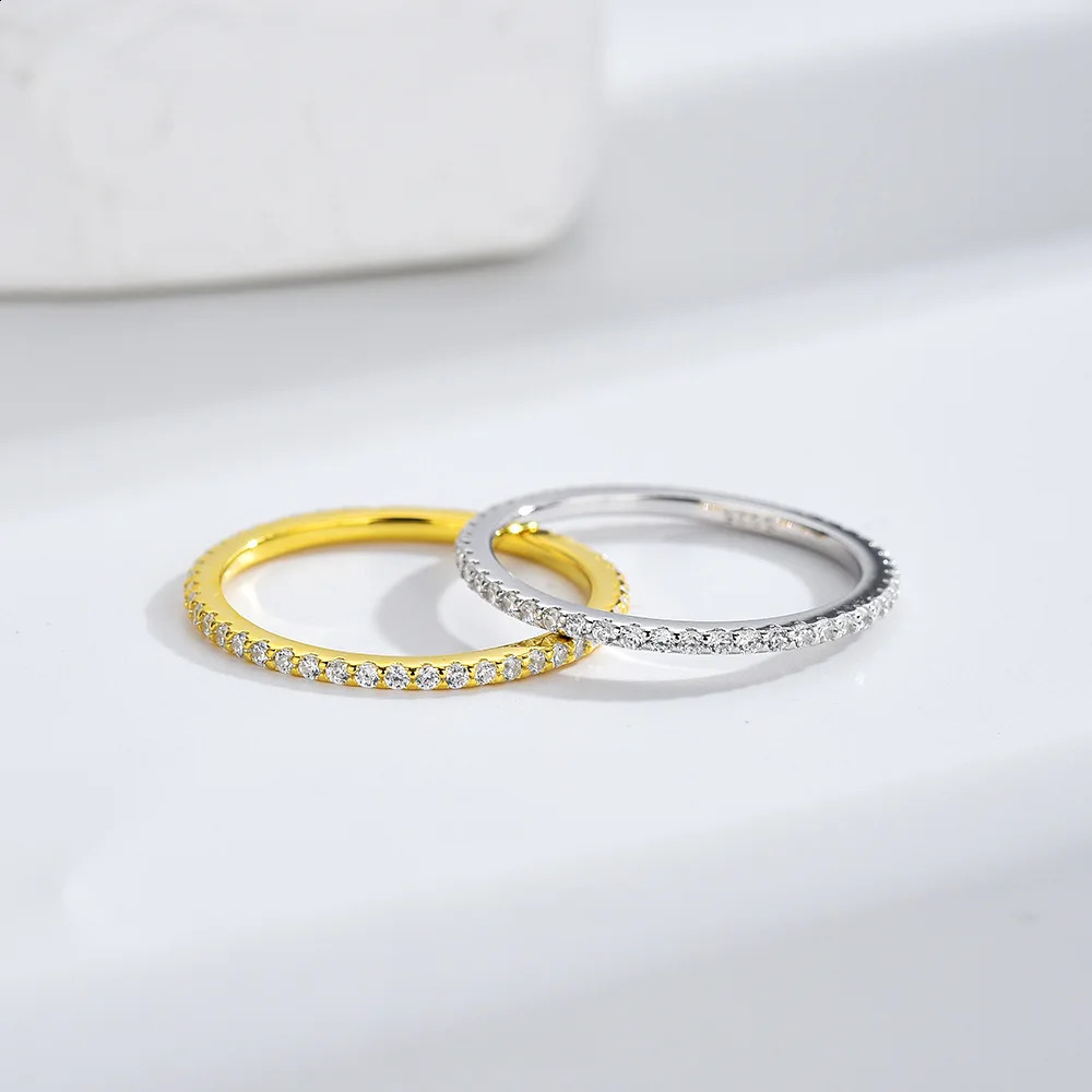 D VVS1 Full 925 Sterling Silver Ring Classics for Women Wedding Jewelry Engagement Diamond Fashion Gifts 260625 - view 1