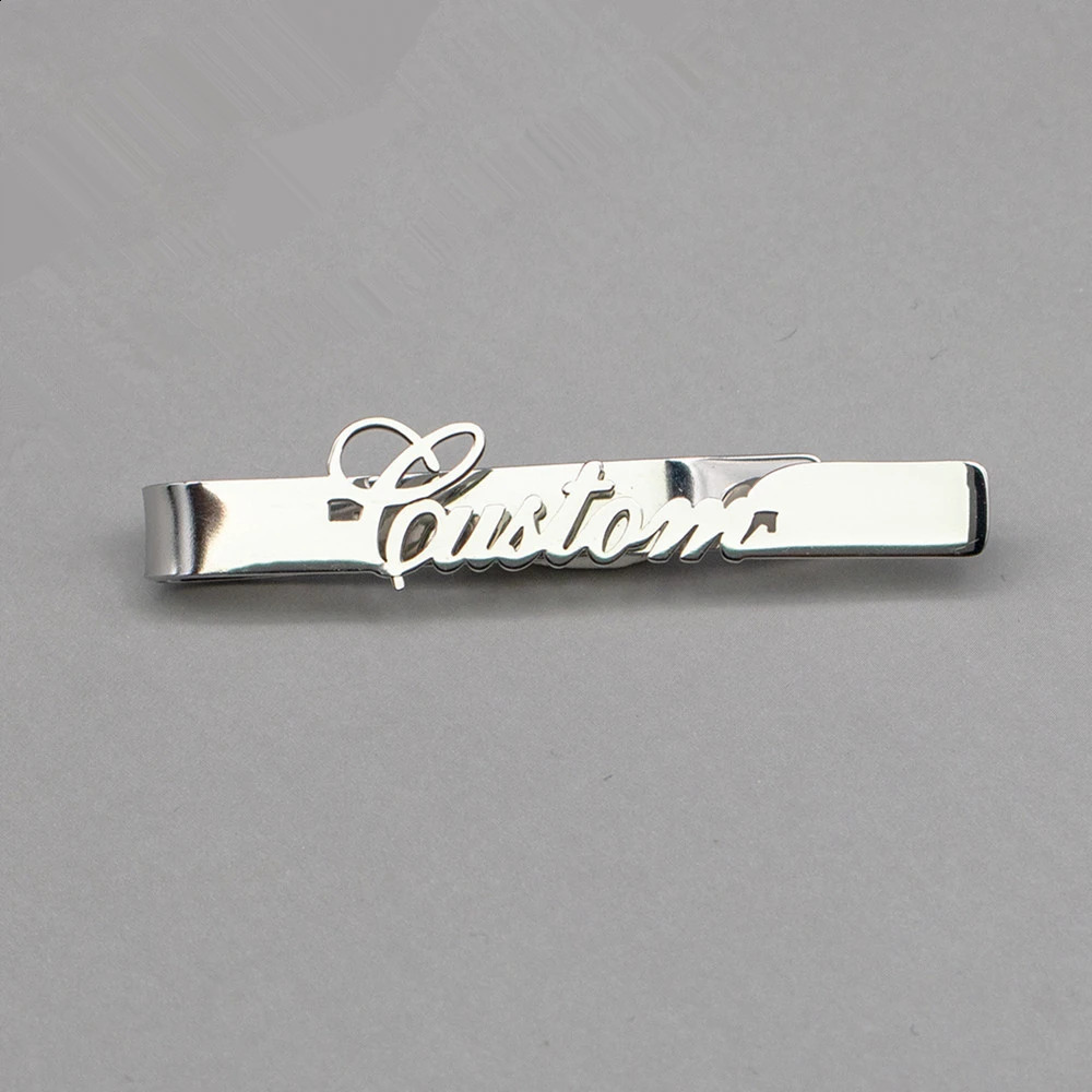 Tie Clips for Men Custom Name Stainless Steel Personalised Tie Clips Wedding Men Shirt Tie Pins Guests Gifts Fashion Jewelry 260626 - view 5