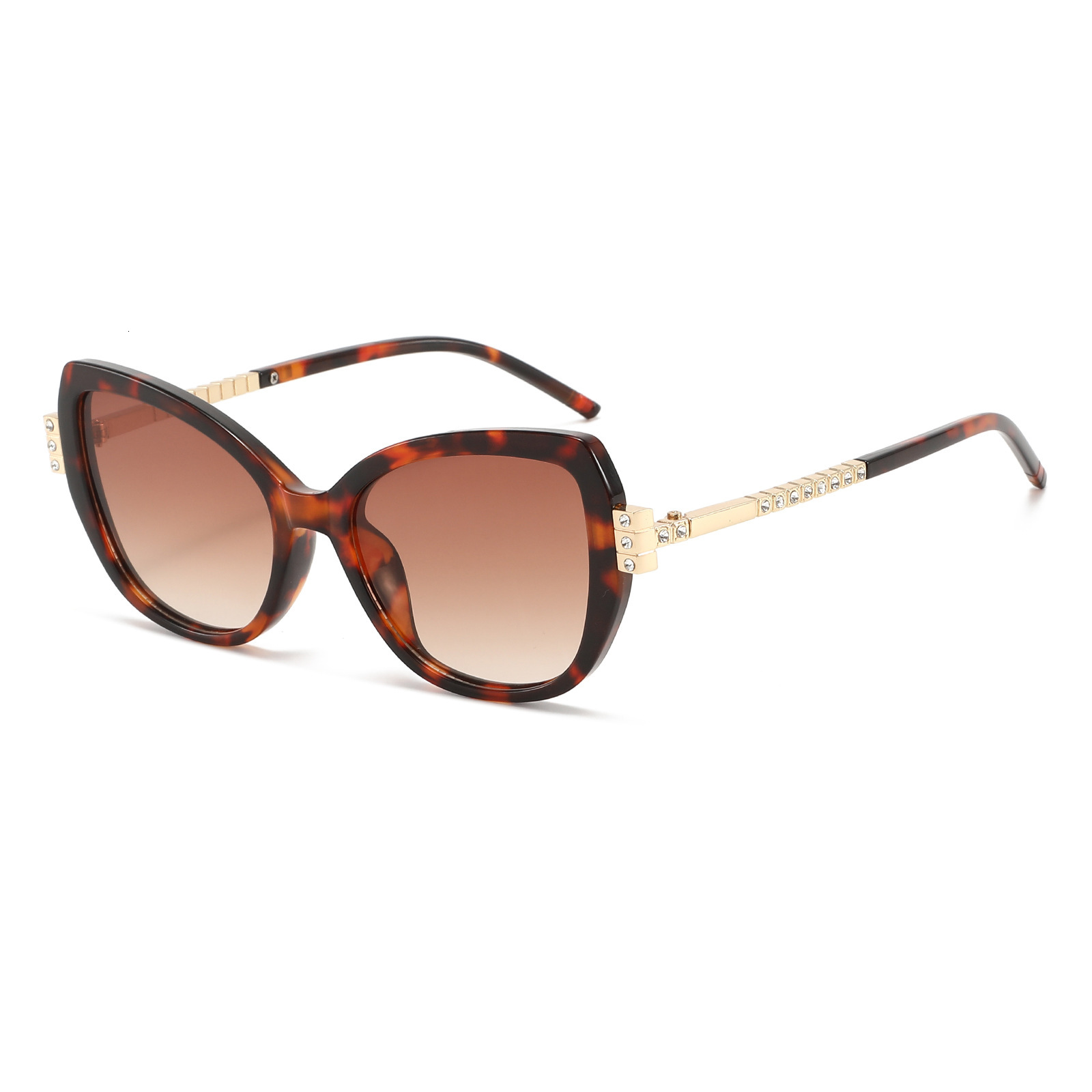 New Vintage Cat-Eye Sunglasses, European And American Style, Unique Street Fashion, High-End Luxury, Diamond-Embellished, UV Protection Sunglasses - view 5