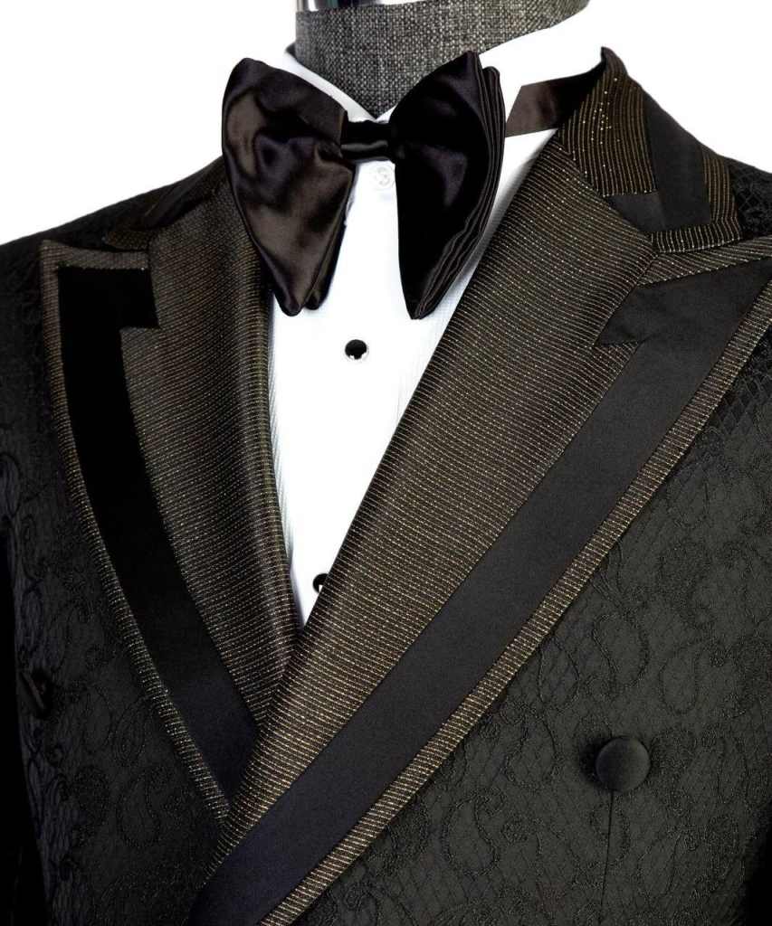 Vintage Jacquard Men's Suit Peaked Lapel Double Breasted Tuxedos For Wedding Groom Wear 2 Pieces Customized Jacket - view 3