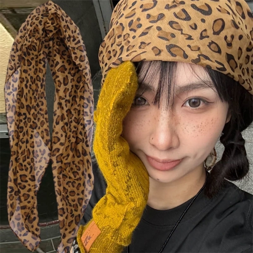 Retro Leopard Headscarf Women Girl Y2K High Quality Comfortable Fashion Headscarf Warm Versatile Party Scarf Exquisite Accessory 260617