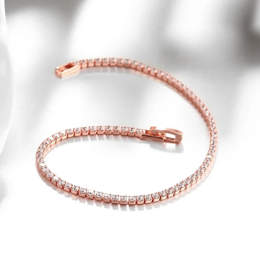 16-19CM Pure 925 Sterling Silver Tennis Bracelet with 2mm Zirconia - Silver Bangle Anniversary Gift 260626 - view 7