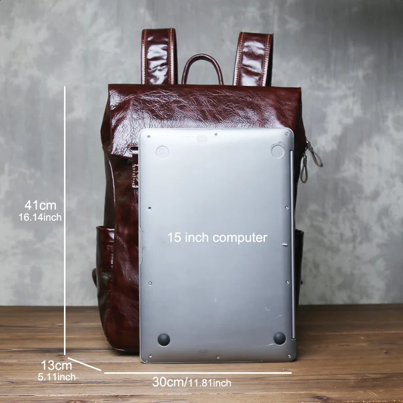 Genuine Leather Backpack For Men Vegetable Tanned Top Layer Cowhide Large Capacity Business Travel Computer Bag JLFGPJ 260625 - view 7