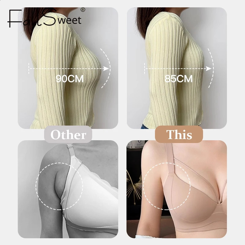 Fallsweet Wireless Large Bust Bra for Women Seamless Push Up Bralette AntiSagging Invisible Brassiere Thin Cup Female Lingerie 260626 - view 4