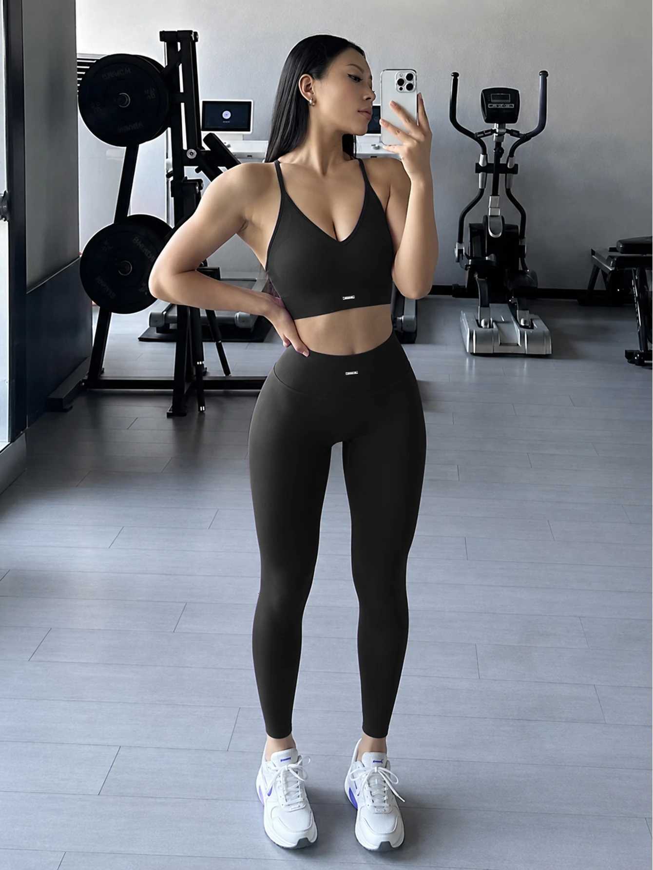 Halter Yoga Outfit 2 Womens Piece Long Pants Set Ultra Stretch Activewear For All Day Sports M260626 - view 6