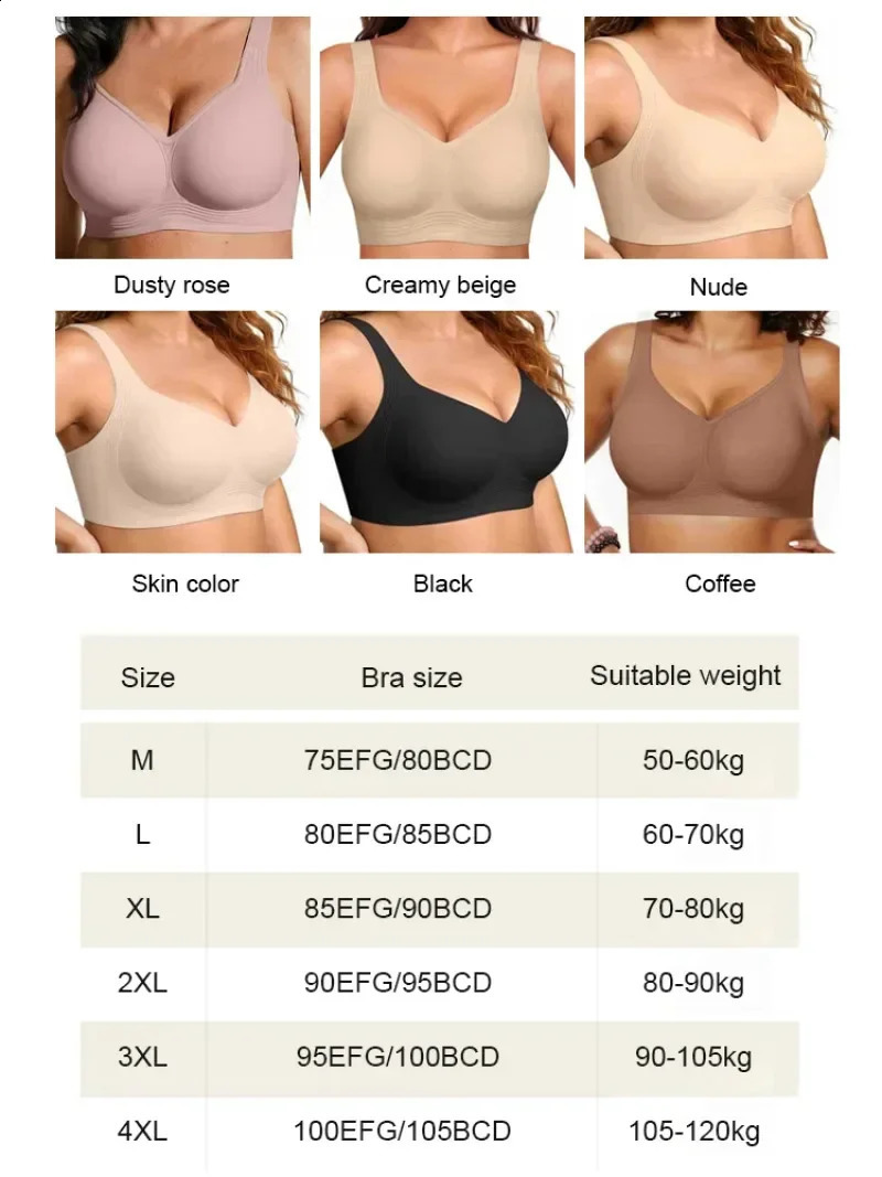 Top RatedWomens SeamlBra Removable Pads WirelBralette Comfortable FullCoverage Ideal for Daily Casual Wear Use 260626 - view 7