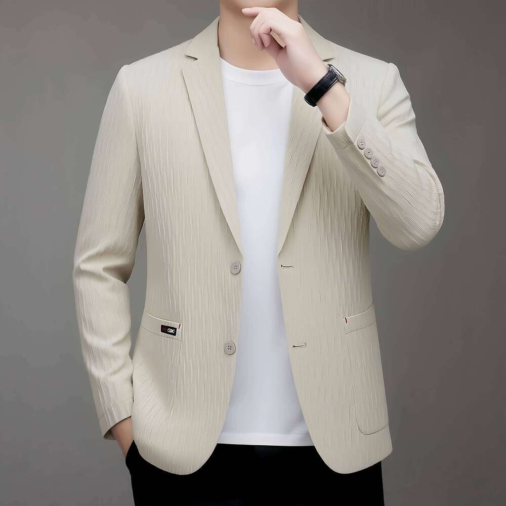 Spring Summer New Hollow Out Moisture Wicking Breathable Sun Protection Blazer Men Business Casual Thin Suit Jacket 26L0626 - view 3
