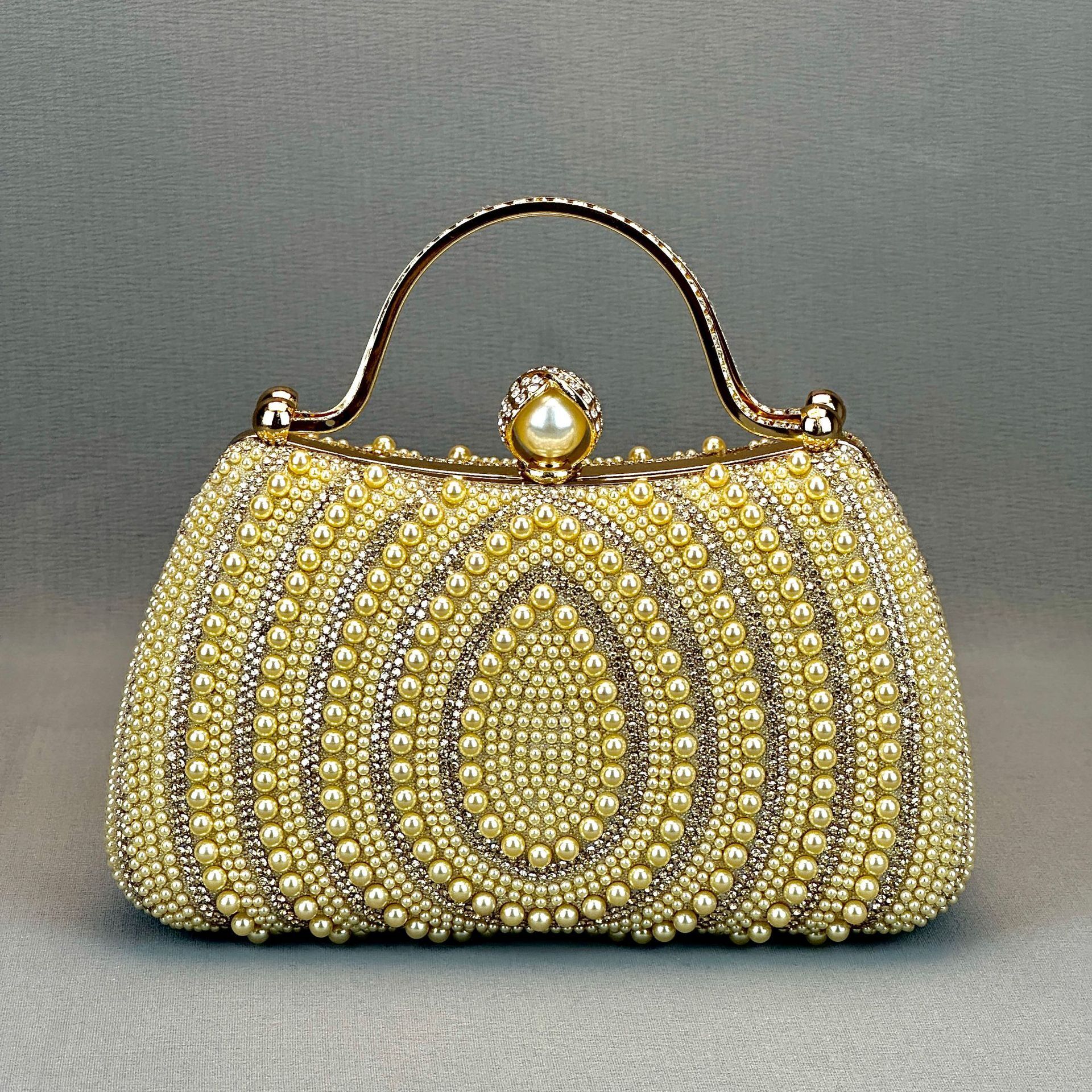 European and American Fashion Water Drop Pearl Handbag Crossbody for Women Rhinestone Single Shoulder Socialite Party Evening Bag Dress GLAMOR - view 4