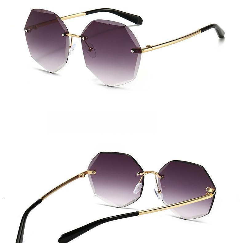 2026 Designer's New Personalized And Trendy Frameless Cut Edge Sunglasses For Women With A High-end Feel And A Small Face Korean Version Retro Su - view 7