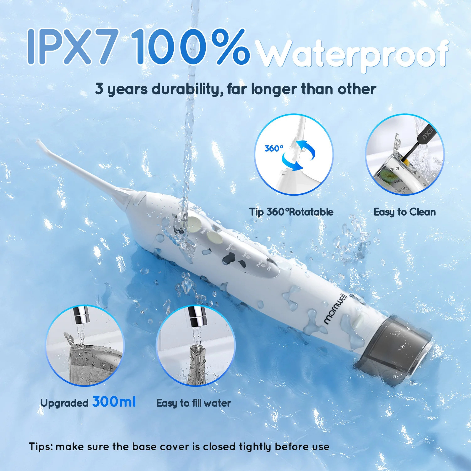 Mornwell Water Flosser Teeth Picks 6 Jets 3 Modes Portable Cordless D52 Floss For Cleaner IPX7 Waterproof Oral 260626 - view 7