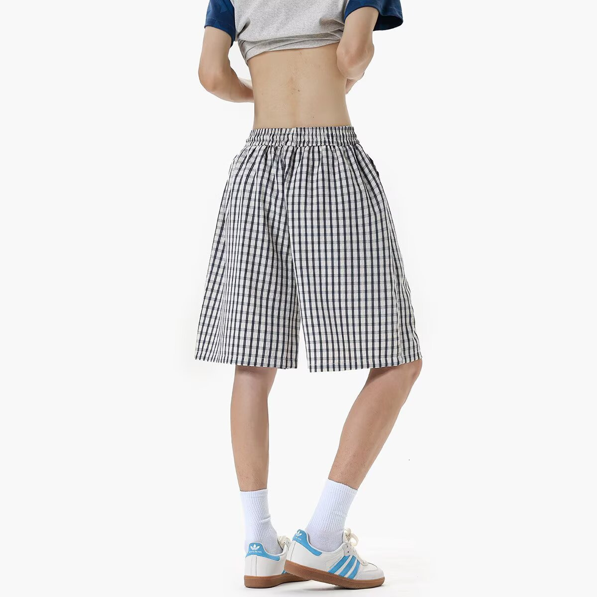 Blue Star Pendant Plaid For Boys, Summer Thin Quick-Dry Loose Casual Beach Shorts Trendy - view 4