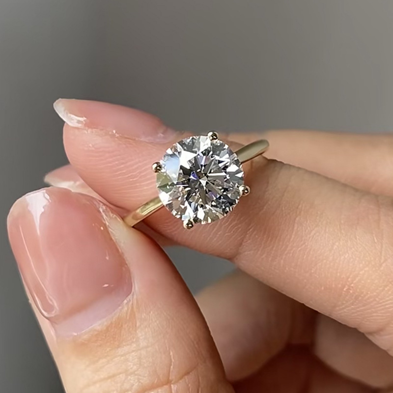 Choucong Pure 925 Sterling Silver Round Brilliant Cut Lab Moissanite Rings Four Prong Solitaire Engagement Wedding Ring Women Classic Promise Fine Jew - view 8