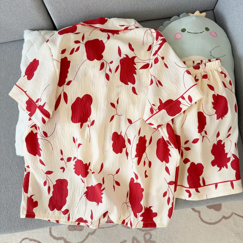 2 Summer shortsleeve pajama set for women comfortable and trendy shorts can be worn outside home wear 260625 - view 3