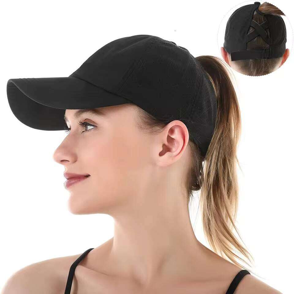 Women's Cross Ponytail Baseball Cap Suitable for Men Women Adjustable Design Breathable and Quick-drying Mesh Visor Hat W260626 - view 1