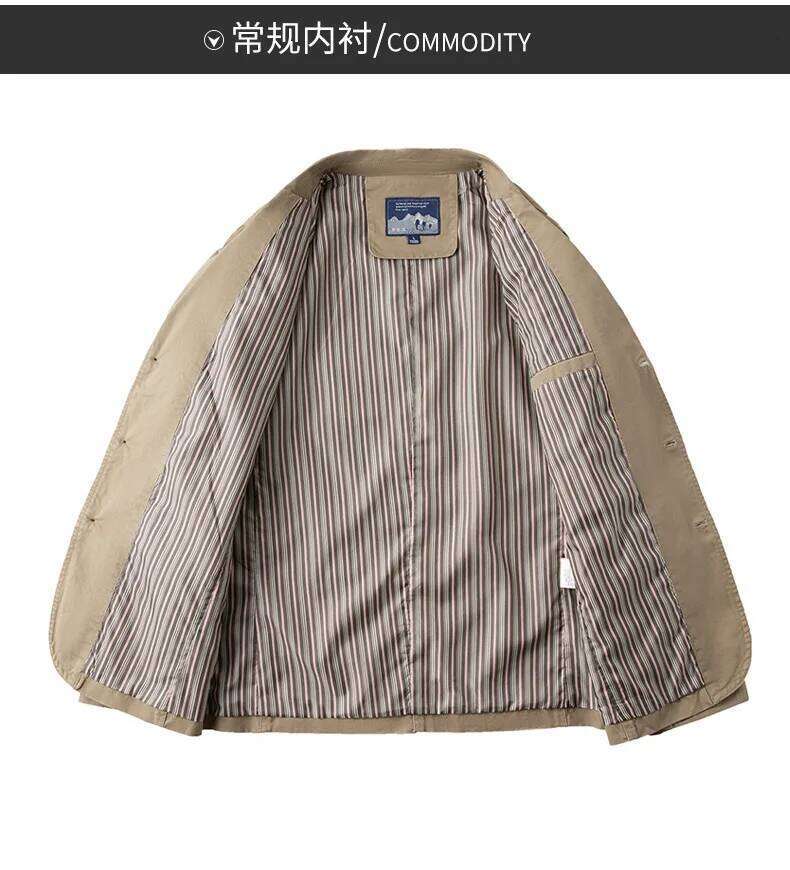 2026 Men's Spring-Autumn New Style Washed Cotton Casual Suit for Business Jacket Men Asian Size 26L0626 - view 6