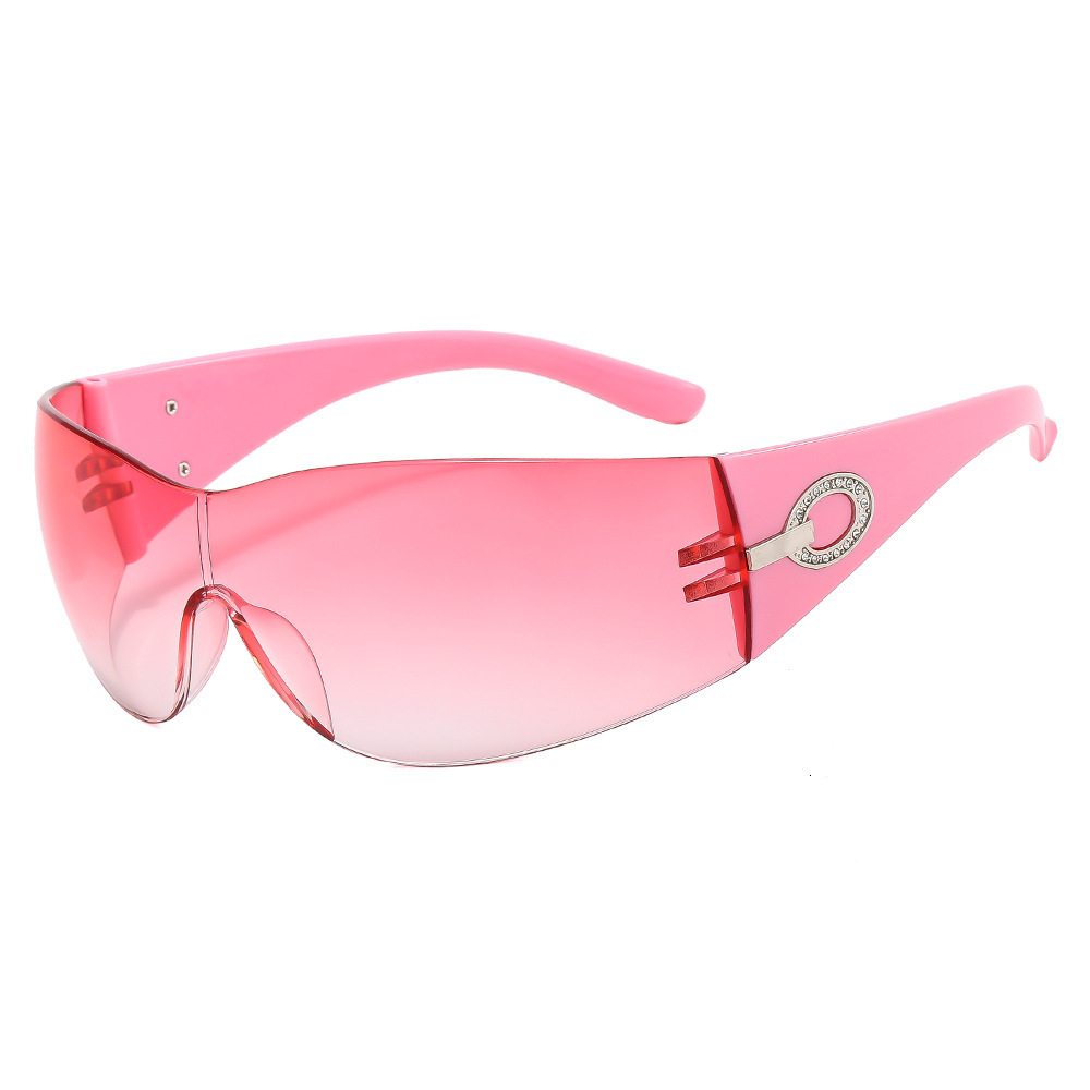 Designer's New Style One-piece Sunglasses European And American Cross-border Personalized Integrated Sunglasses Fashionable Wear Hot Girl Sunglas - view 5