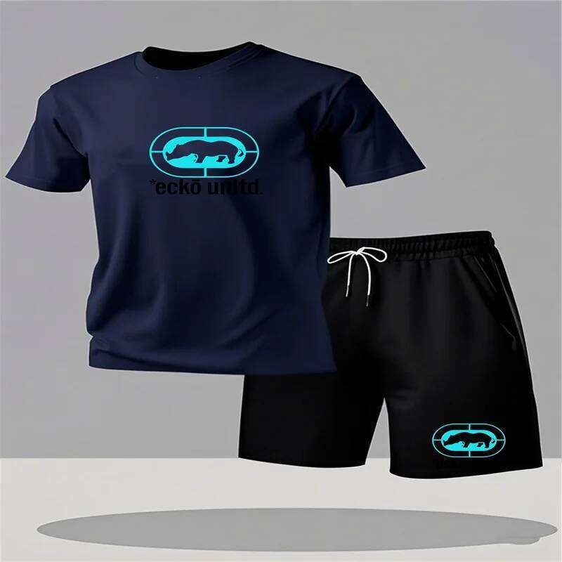 2026 New and Shorts Men's Round Neck Short Sleeve Sportswear Summer Casual 2-piece Set 26Y0626 - view 7