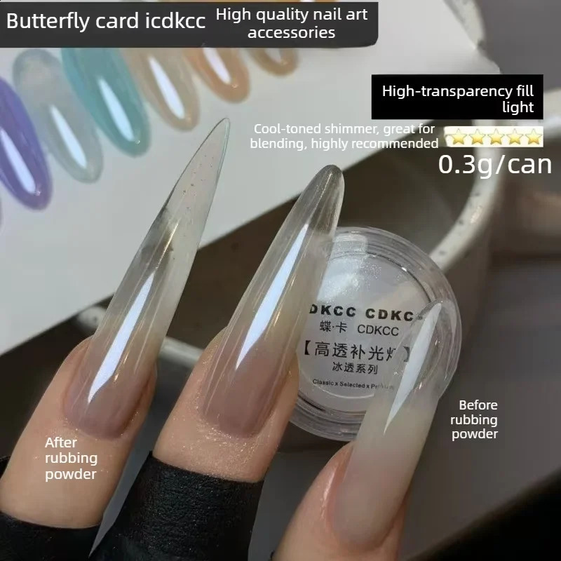 1pcNail Mirror Aurora Glitter Crystal Powder Bright Moonlight Pearl White Buffing Powder DIY Manicure Highlight Shimmer Dus 260626 - view 7