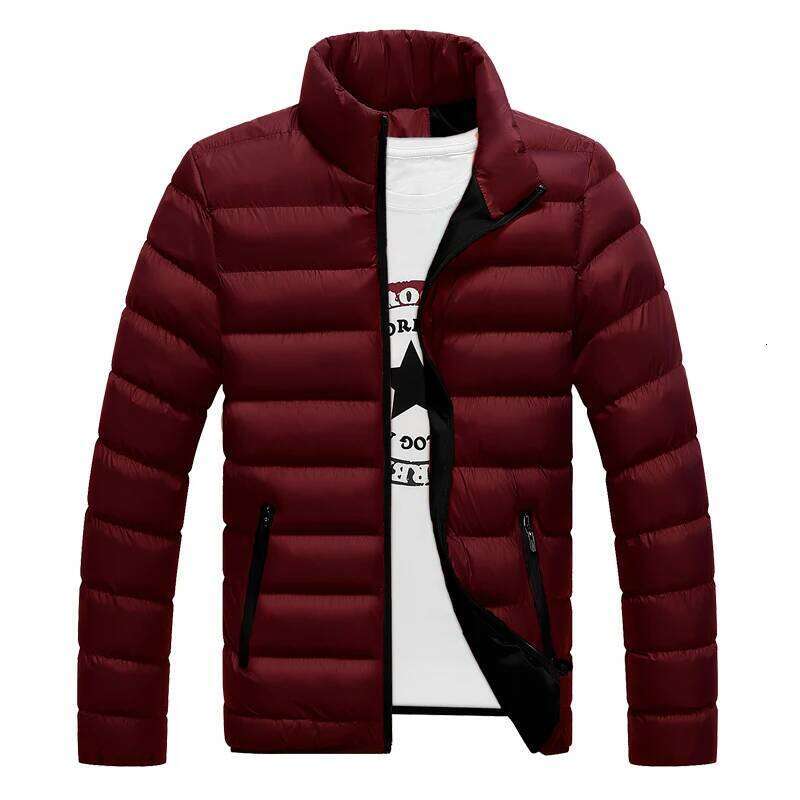 Men's Stand Collar Lightweight Cotton Coat, Autumn Winter Casual Simple Warm Sports Jacket J260626 - view 5