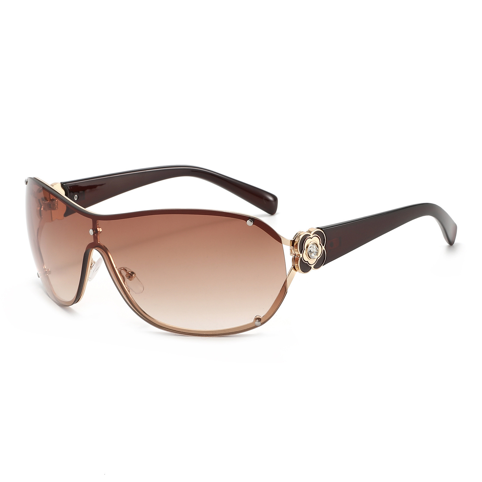 European American Fashion One-Piece Large-Frame Sunglasses, Modern And Unique, High-End Style, Street Photography, Unisex, Runway Glasses - view 3