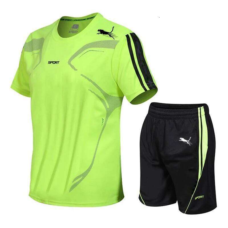 Summer Popular Mesh + Shorts Sports Print Casual Fashion Short-sleeved T-shirt Men's Jogging Suit M-4XL 26Y0626 - view 6